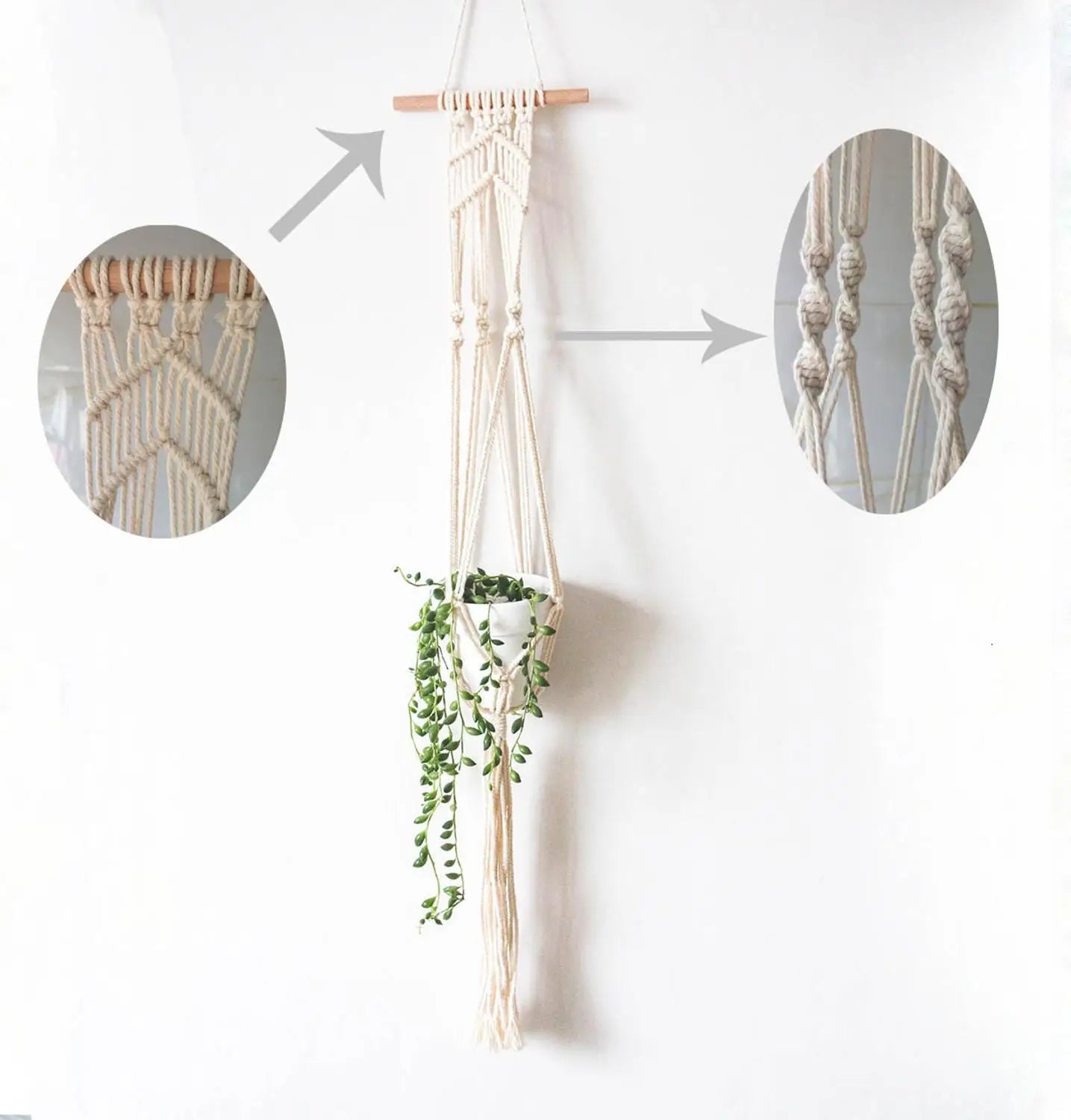 Handmade macrame plant hanger plant holder pot hanger pot tray for wall decoration balcony flower pot hanger