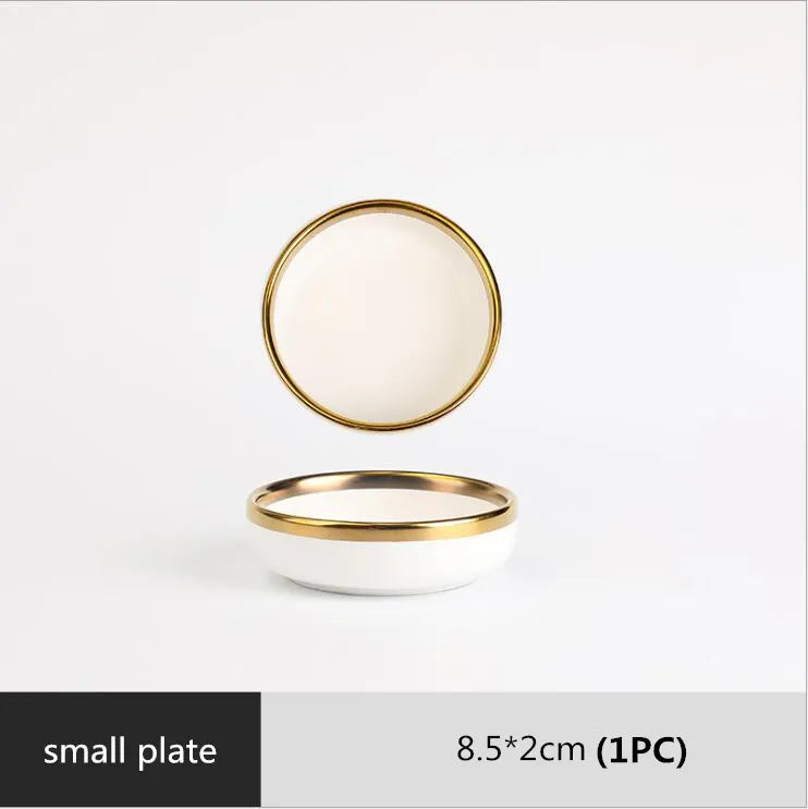 Matte Rim White Porcelain Dinner Plates