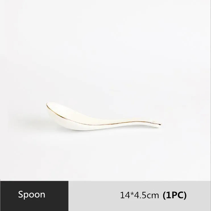 Matte Rim White Porcelain Dinner Plates