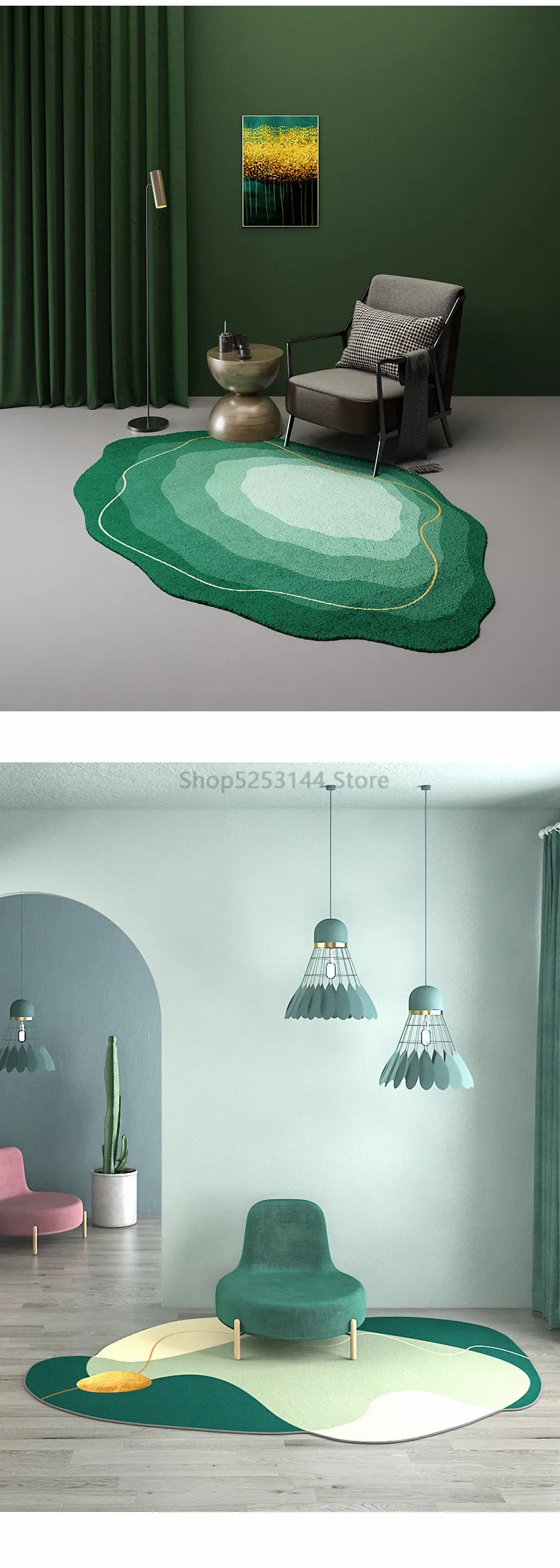Irregular Non Slip Bedroom Rug