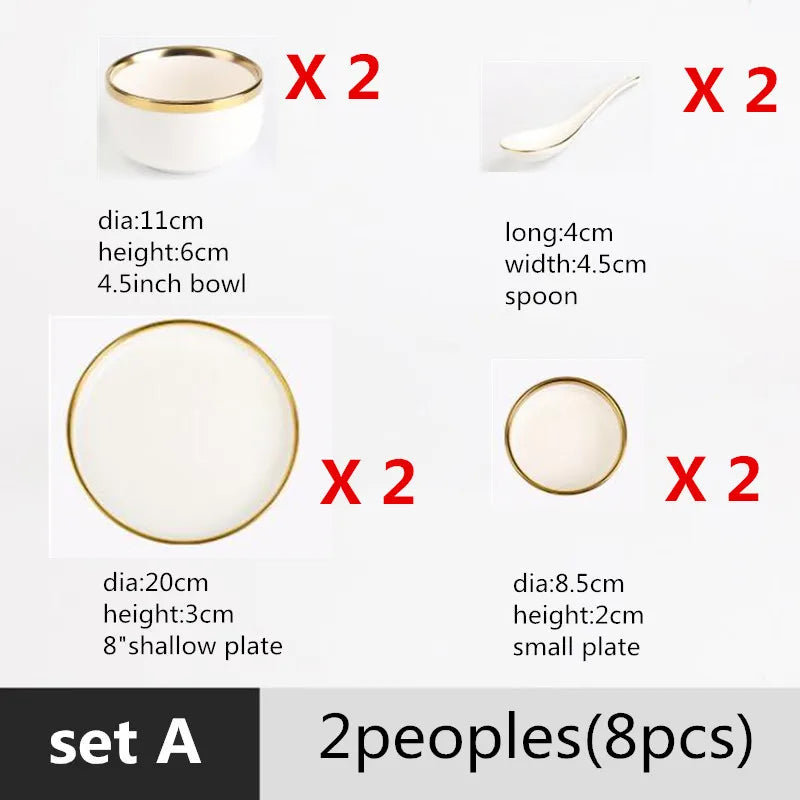 Matte Rim White Porcelain Dinner Plates