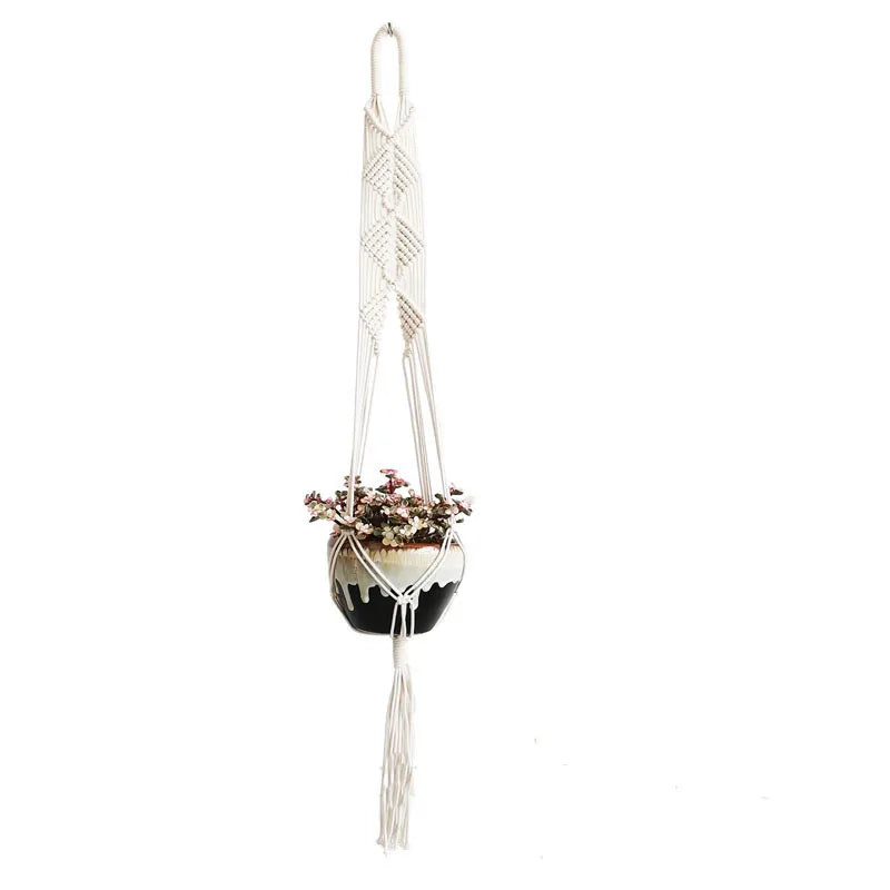 Handmade macrame plant hanger plant holder pot hanger pot tray for wall decoration balcony flower pot hanger
