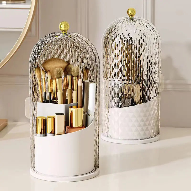 Diamond Birdcage 360° Rotating Makeup Brush Holder