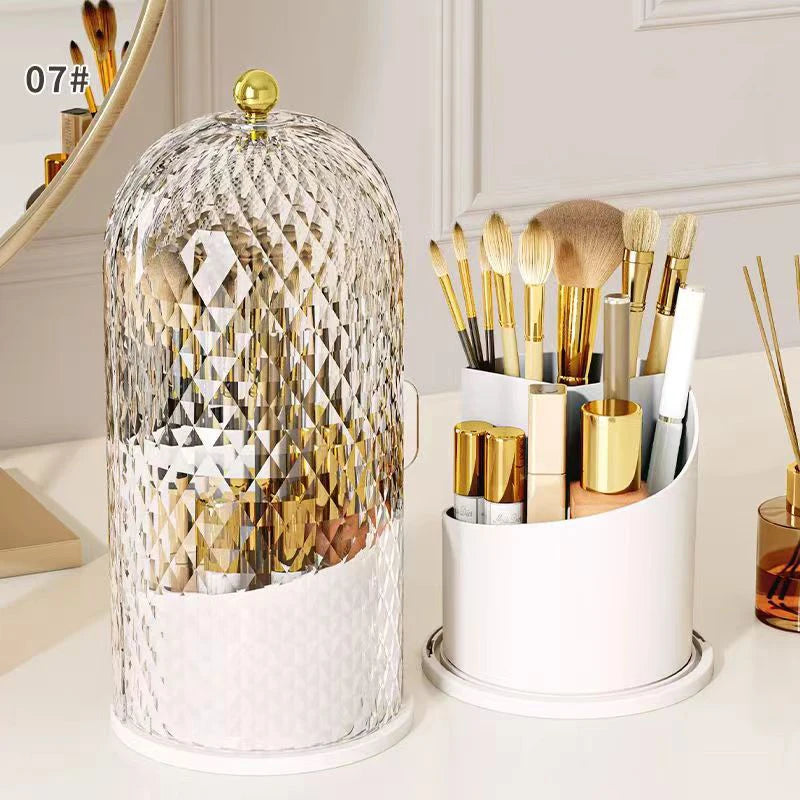 Diamond Birdcage 360° Rotating Makeup Brush Holder