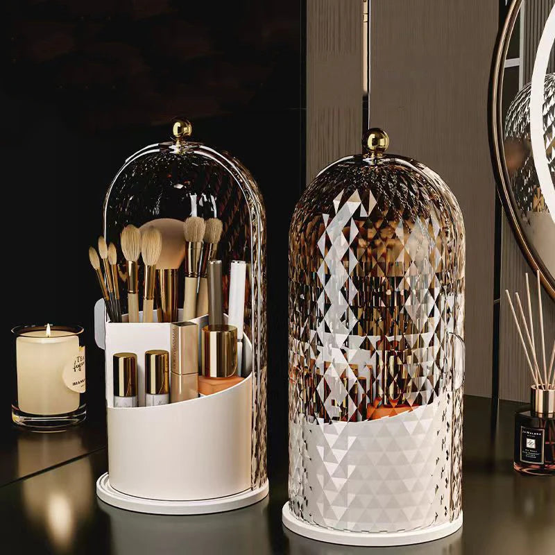 Diamond Birdcage 360° Rotating Makeup Brush Holder