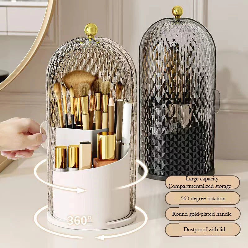 Diamond Birdcage 360° Rotating Makeup Brush Holder