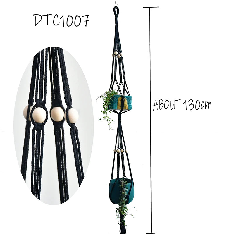 Handmade macrame plant hanger plant holder pot hanger pot tray for wall decoration balcony flower pot hanger