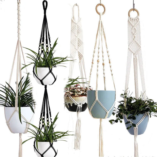 Handmade macrame plant hanger plant  holder pot hanger pot tray for wall decoration balcony flower pot  hanger