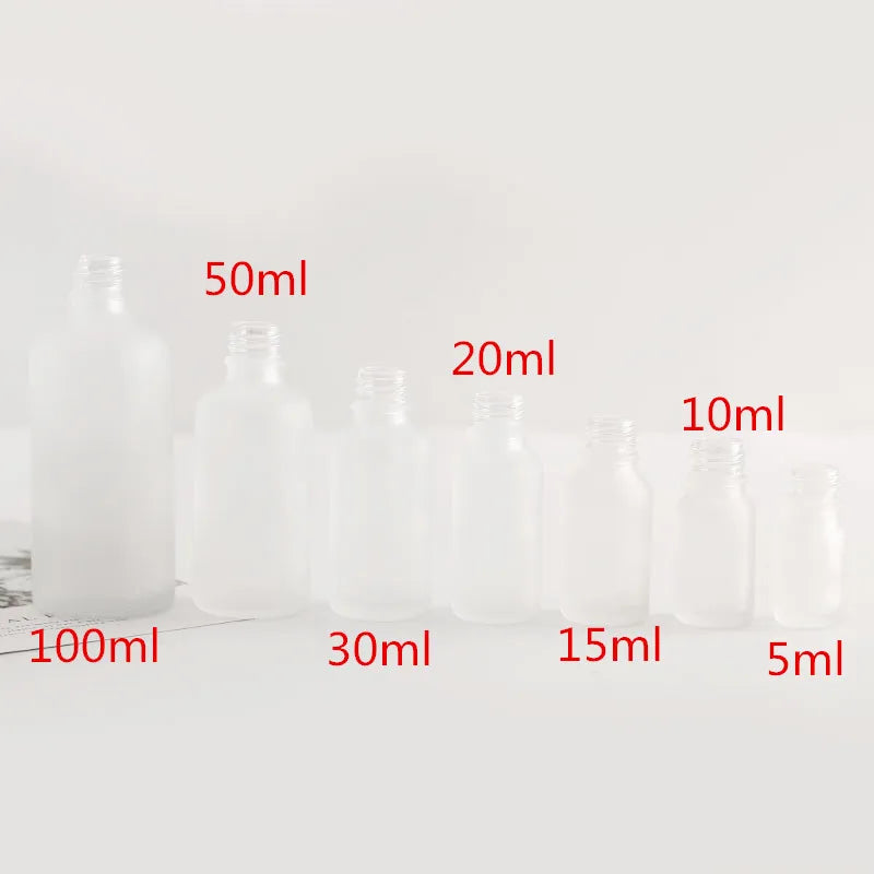 Frost Glass Cosmetic Packaging Container  - Essential Oil Bottles (12pc / order)