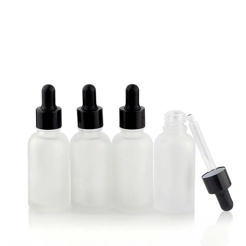 Frost Glass Cosmetic Packaging Container  - Essential Oil Bottles (12pc / order)