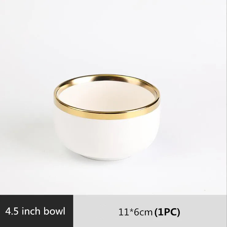 Matte Rim White Porcelain Dinner Plates