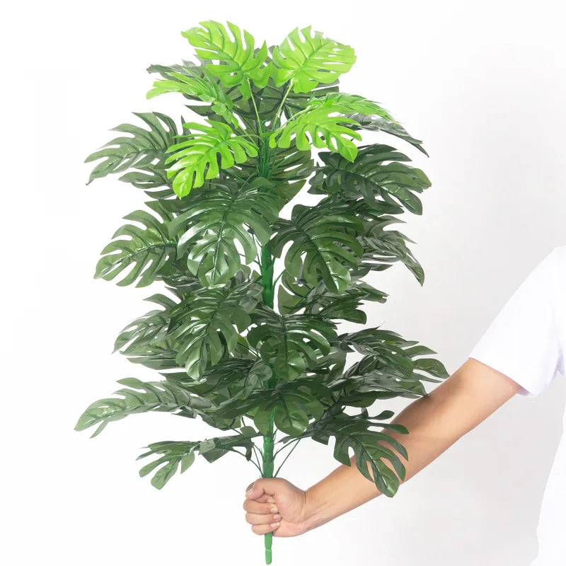 90cm Tropical Palm Tree Large Artificial Plants Fake Monstera Silk Palm Leafs Big Coconut Tree Without Pot For Home Garden Decor