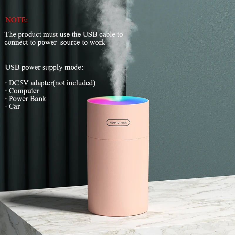 USB Air Humidifier Colorful Cup Mini Aroma Water Diffuser LED Light Ultrasonic Cool Mist Maker Fogger Car Aroma Humidificador